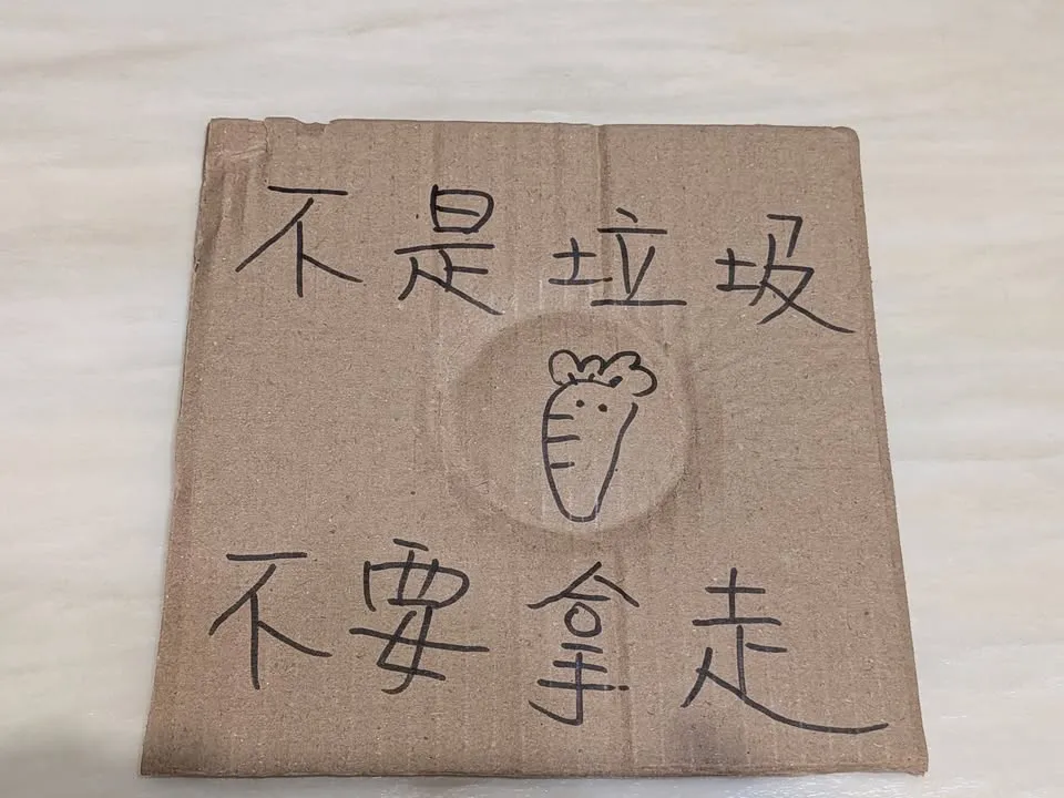 今天放衣服時,我多壓了一塊硬紙板。